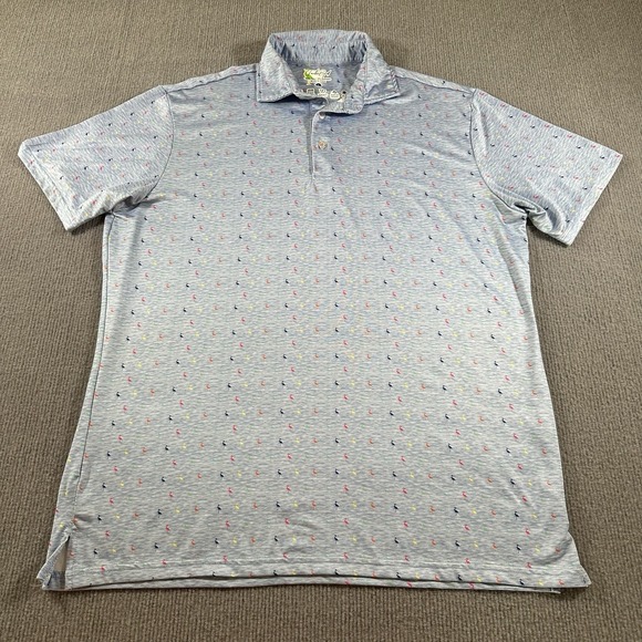 TailorByrd Shirt Mens Large All Over Print‎ Flamingo Performance Golf Stretch - Picture 2 of 9